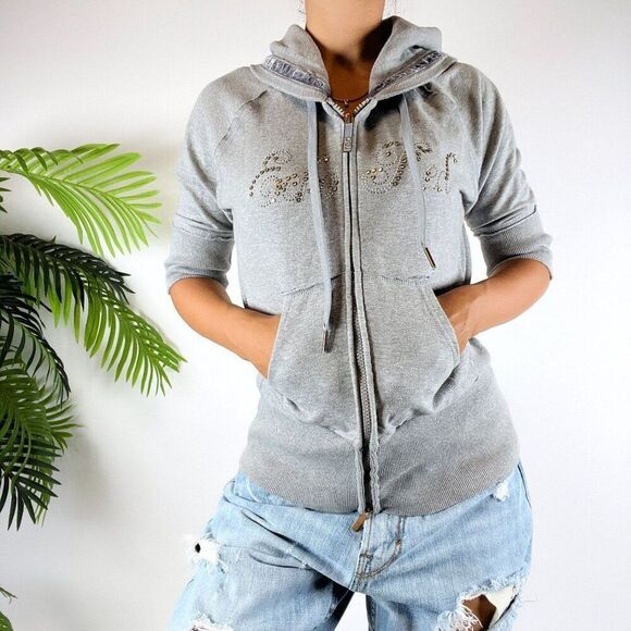 Vintage Y2K Ecko Red Gray Indie Casual Skater Short Sleeve Hoodie Jacket / Sz: L - Picture 3 of 8